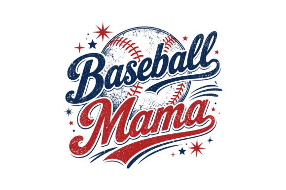 Baseball Mama Retro Graphics for T-Shirt Designs