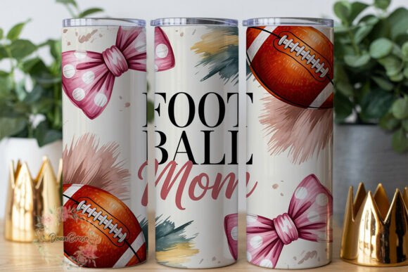 Football Mom Bows: Graphics for Tumbler Wraps