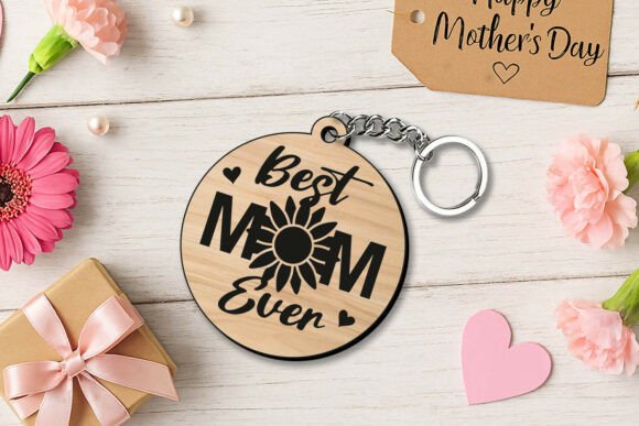 Laser Cutting Mother S Day Keychains with Floral SVG