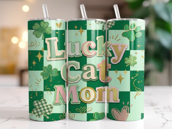 Lucky Cat Mom St Patricks Tumbler Wrap Graphics Review