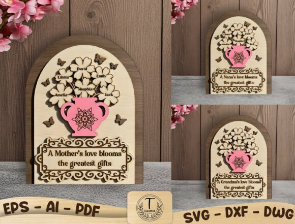 Mom Laser Cut File for Mother's Day Crafts