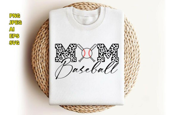 Mom Leopard Baseball PNG: Graphics for T-Shirt Designs