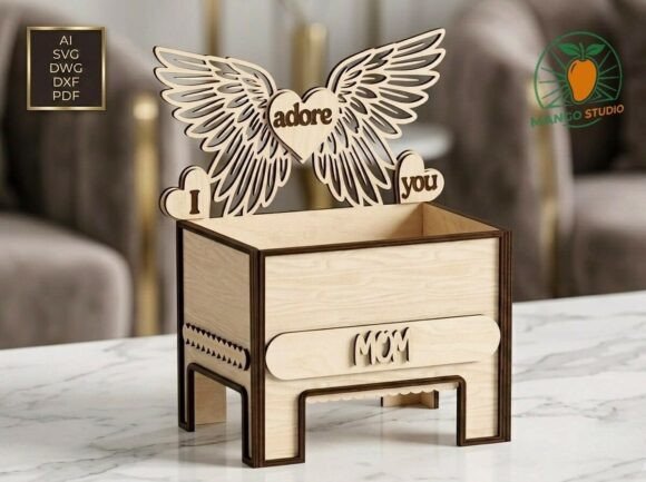 Mother's Day Angel Wings Box: Laser Cutting for Boxes
