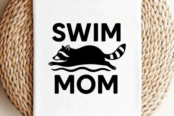 Swim Mom Raccoon Clipart: Graphics & Illustrations